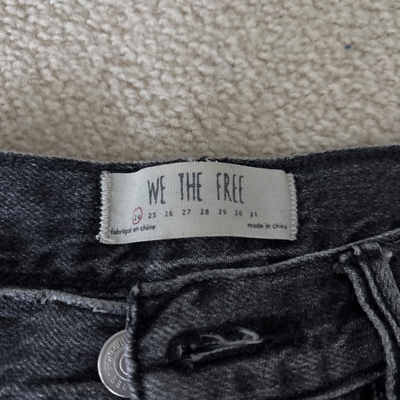 Free people distressed black jean shorts, size 24 - Picture 2 of 3